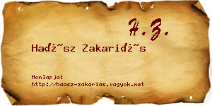 Haász Zakariás névjegykártya